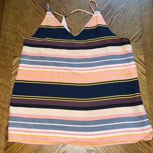 Ann Taylor Loft Tank skinny Strap tank Top w/V back strap on back  S petite